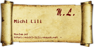 Michl Lili névjegykártya